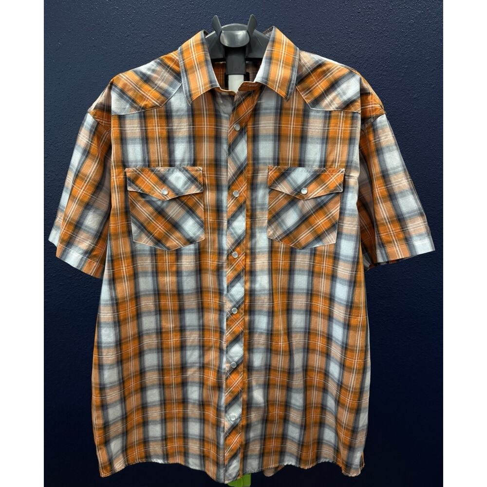 GIOBERTI Men’s Pearl Snap Front Pocket Short Sleeve Size XL Shirt